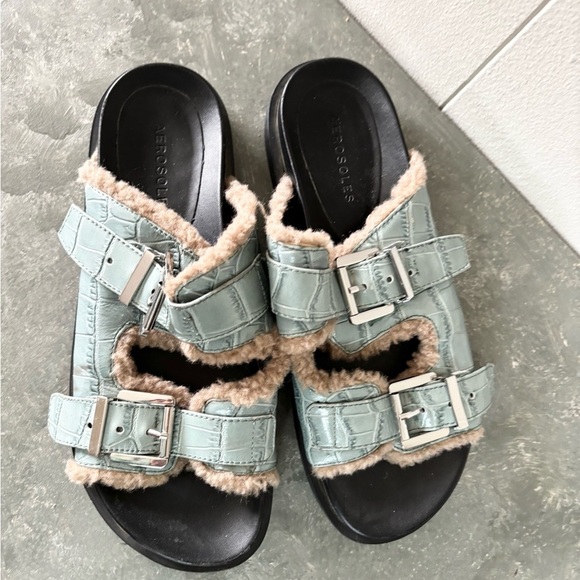 Aerosoles Olivia Slide Sandal for Women size 8 black tan blue - Picture 5 of 8